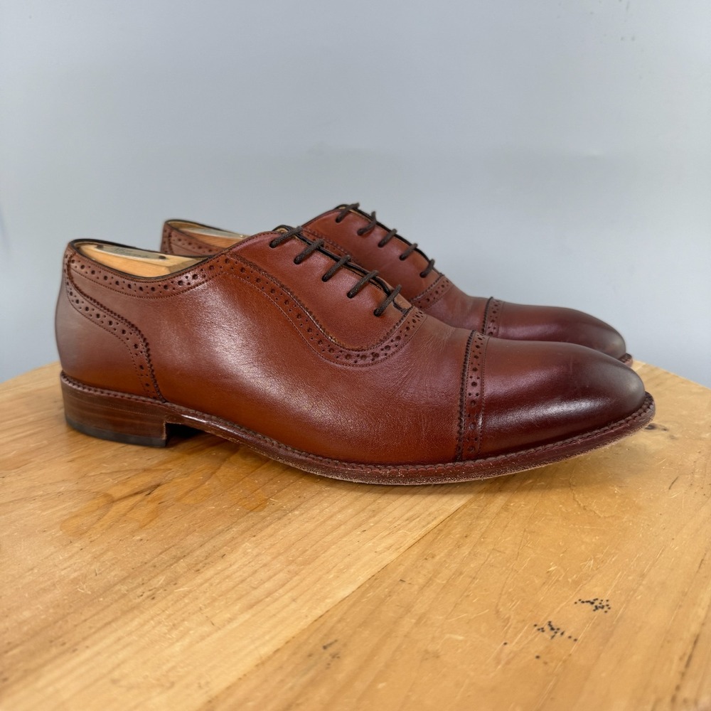 Beckett Simonon Durant‎ Oxfords Mens Size 11 Dress Shoes Brown Leather Cap Toe